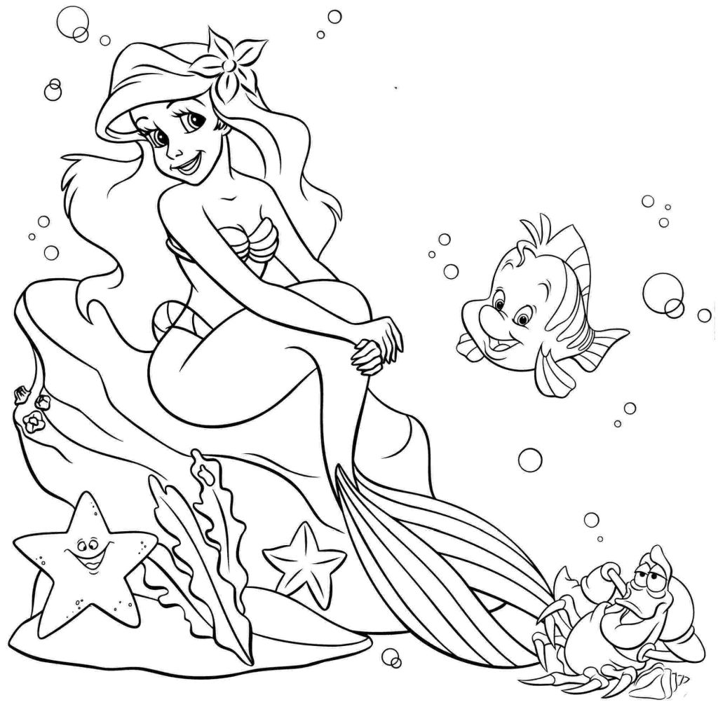 ▷ Dibujos de Ariel (La Sirenita) para colorear 