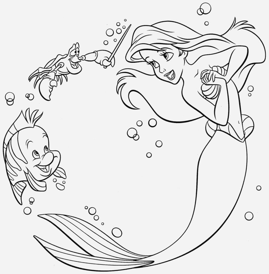 ▷ Dibujos de Ariel (La Sirenita) para colorear 