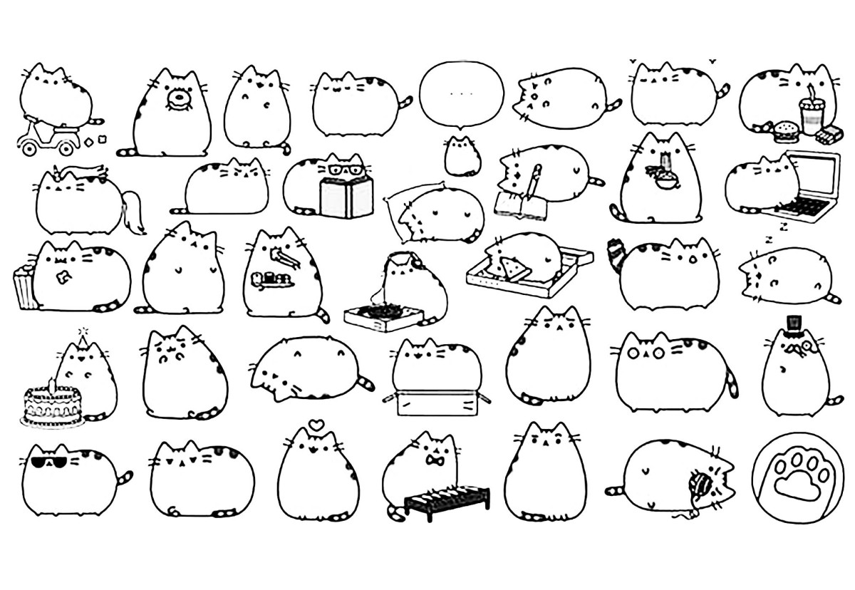 kawaii para colorear 1 - gatitos