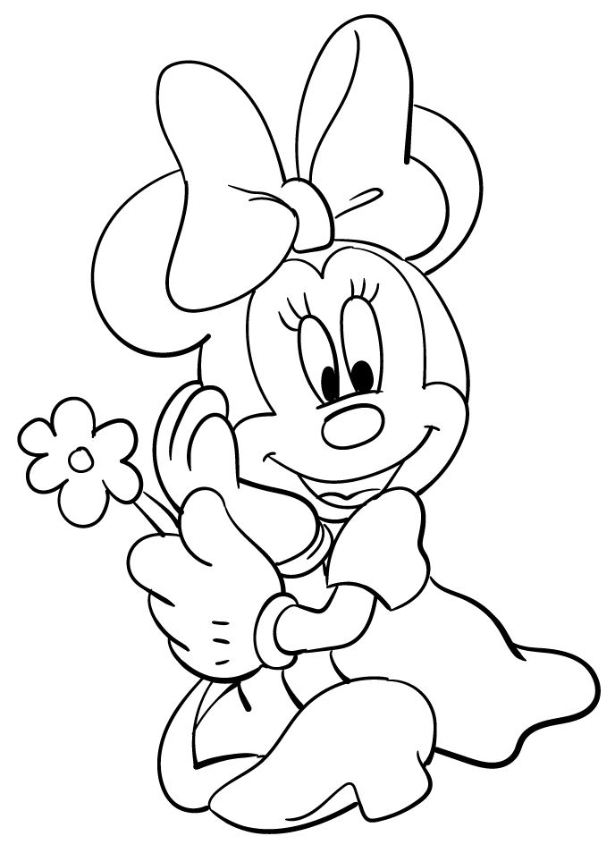 Minnie Mouse 14 - Con una flor