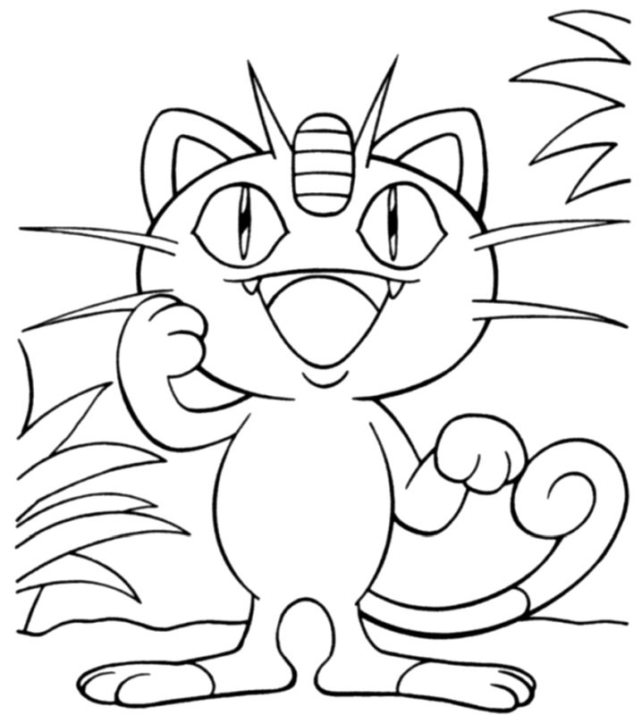 pokemon para colorear meowth 1